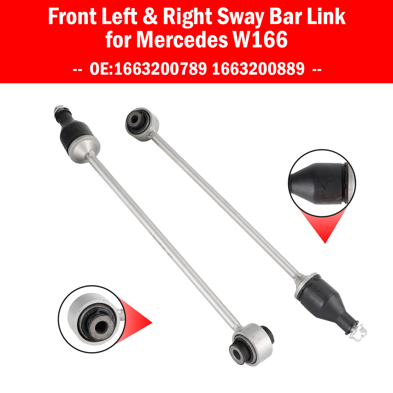 Front Left & Right Sway Bar Link for Mercedes W166 1663200789 1663200889