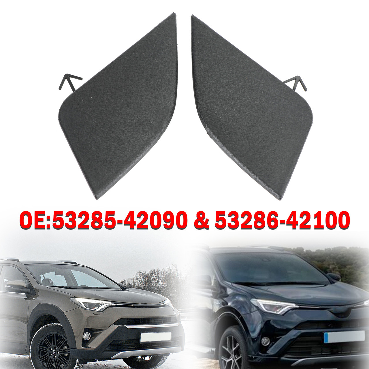 Right & Left Front Bumper Tow Eye Cap for Toyota Rav4 2016-2018