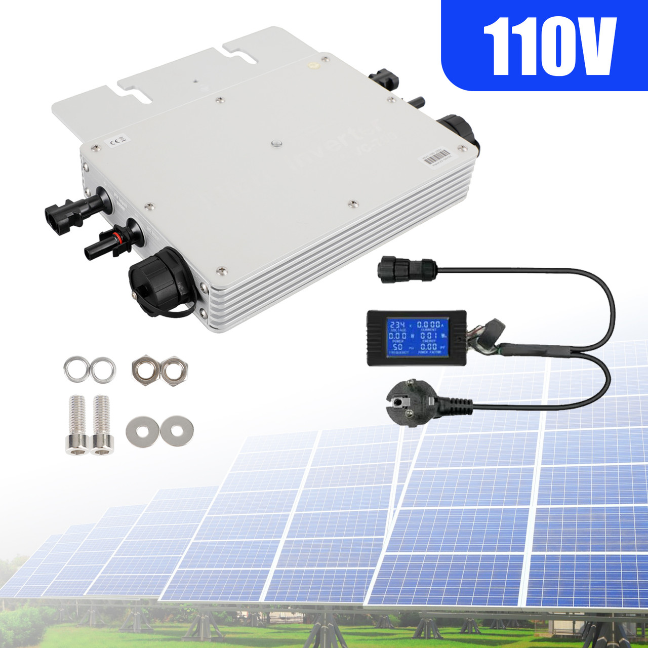 700W/110Vac IP65 Waterproof Solar Inverter Grid Tie MPPT Micro Inverter with Display