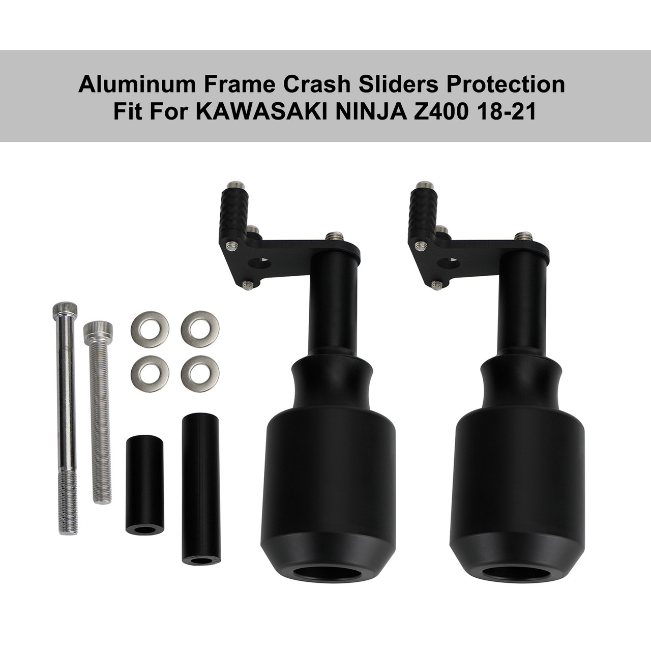 Crash Bobbins Protector Sliders Aluminum Black Fit For KAWASAKI NINJA Z400 18-21