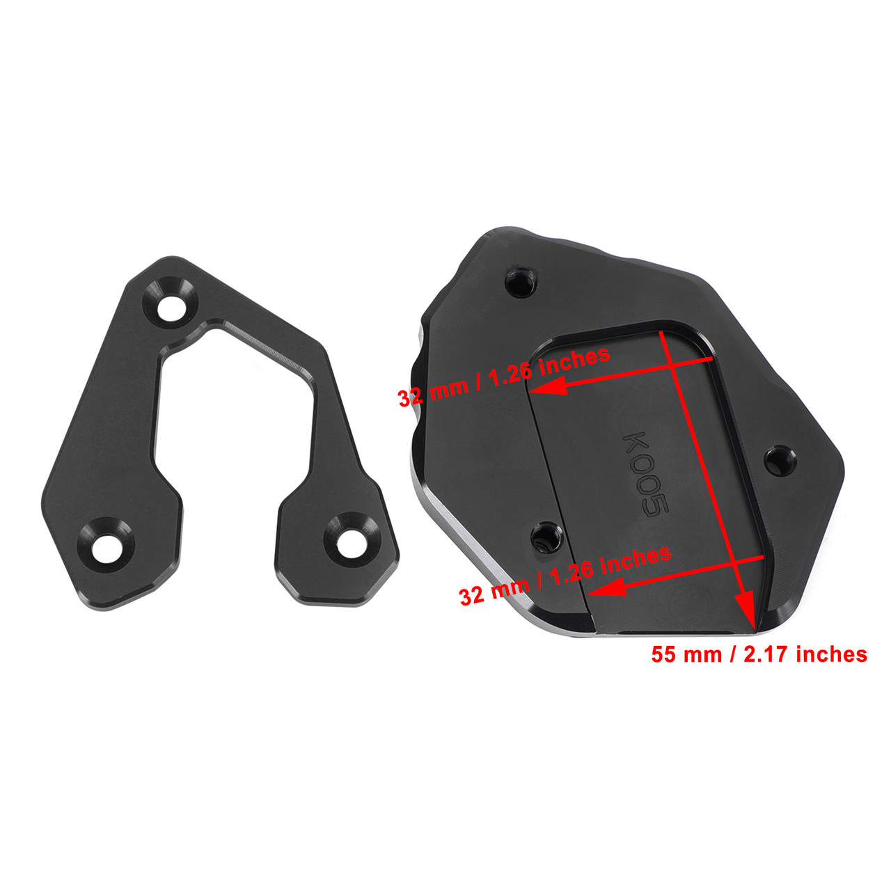 Kickstand Enlarge Plate Pad fit for Yamaha MT-09 MT 09 2021-2022 Black