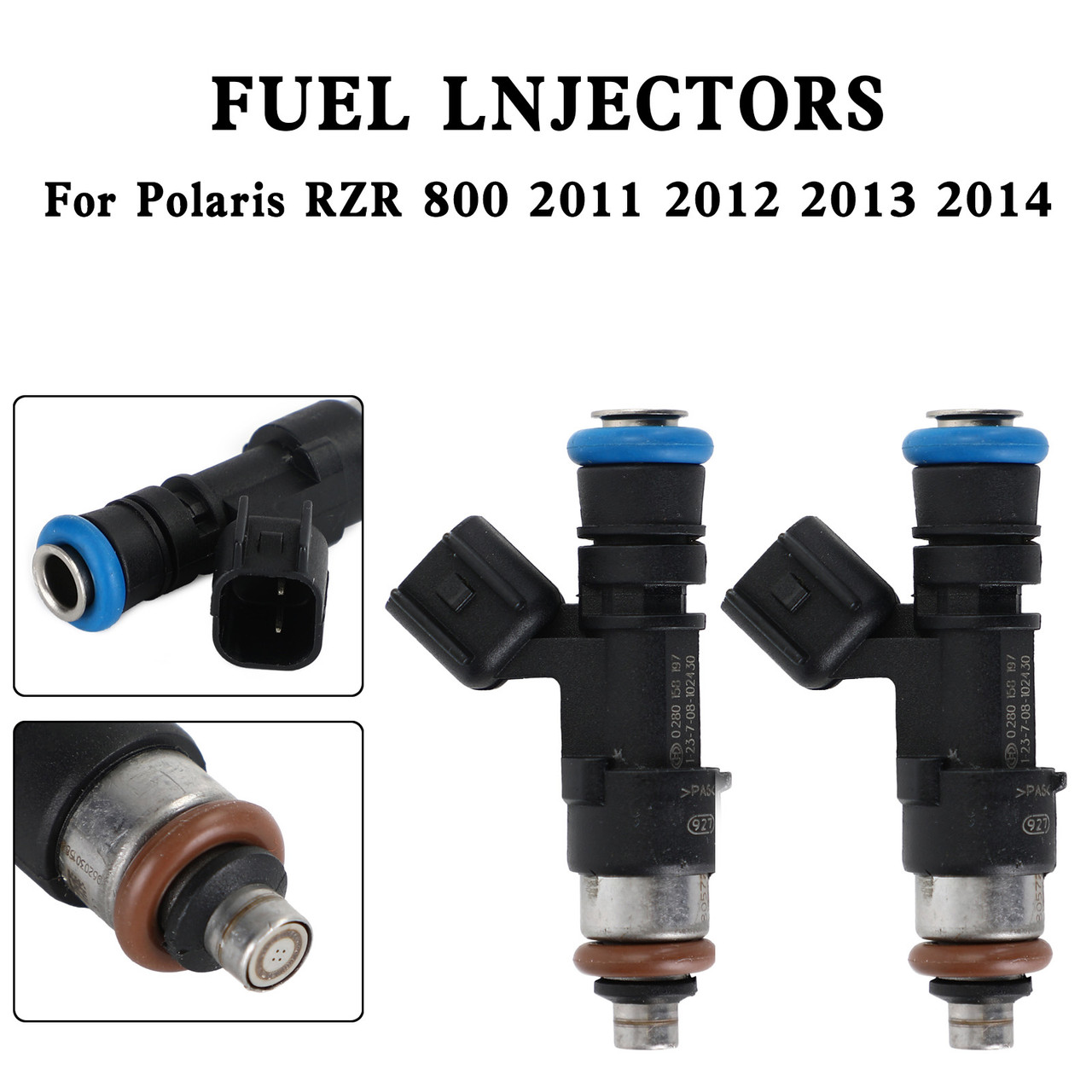 2PCS Fuel Injectors For Polaris Ranger XP 800 1204318 0280158197 GX1111IJ117XG 1204319