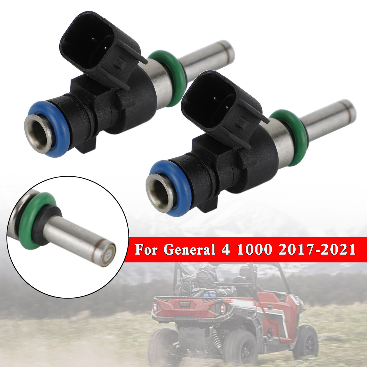 2PCS Fuel Injectors For Polaris General RZR RS1 XP1000 2014-2021 2521387 0280158337