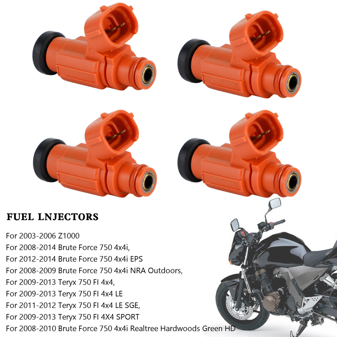 4PCS Fuel Injectors For Kawasaki 2003-2014 Teryx Brute Force 750