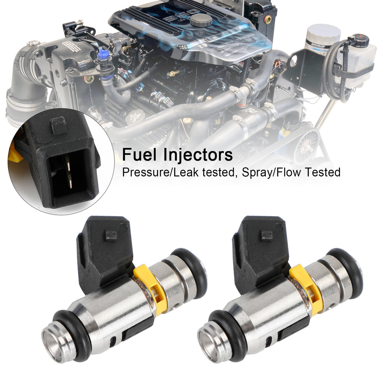 2PCS Fuel Injectors 861260T For Davidson Fiat Marine Mercruiser IWP069