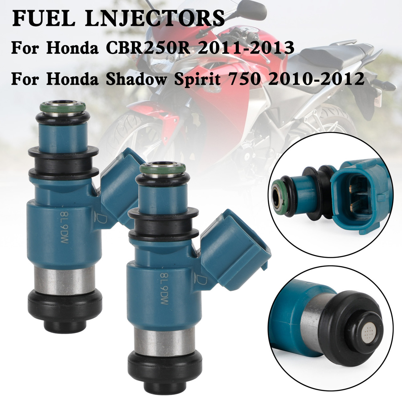 2PCS Fuel Injector For Honda CBR250R Shadow Phantom 750 16450-MFE-641 16450MFE641