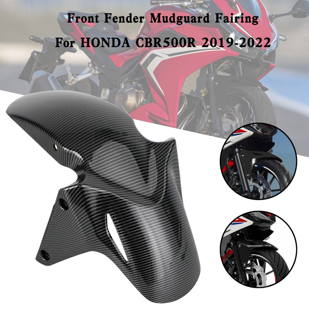 Front Fender Mud Guard Hugger Cowling Fairing For HONDA CBR500R 2019-2022 Carbon