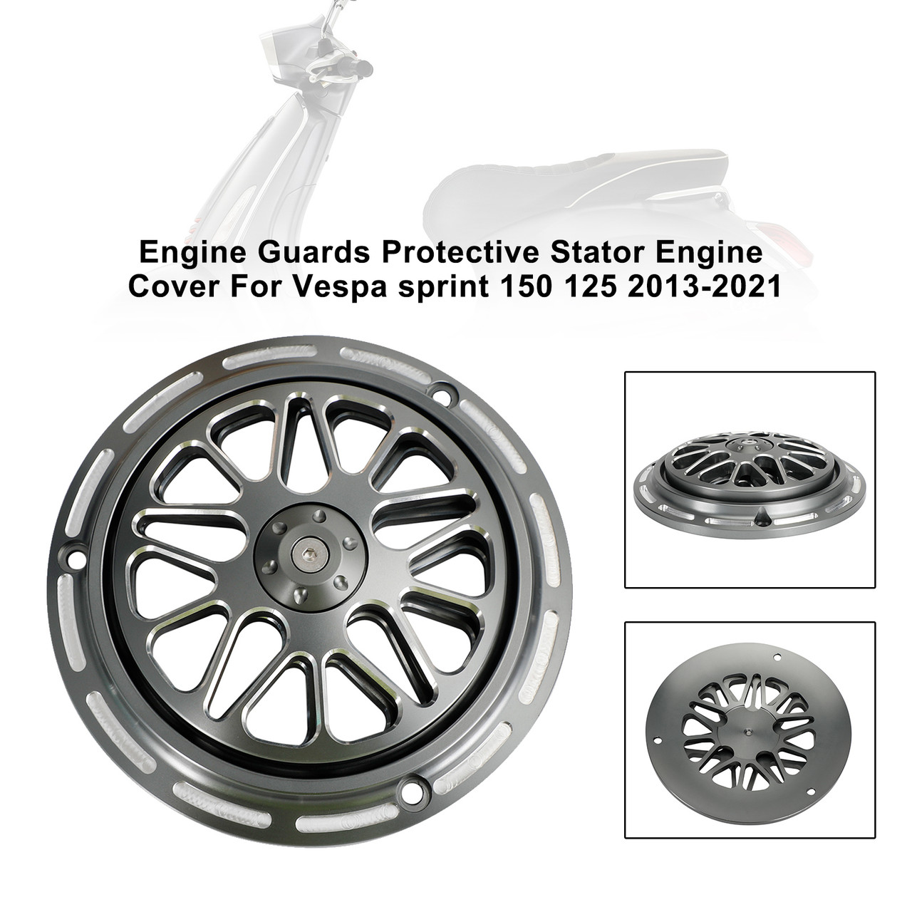 Engine Guard Protective Stator Cnc Cover Titanium For Vespa Sprint 150 125 13-21