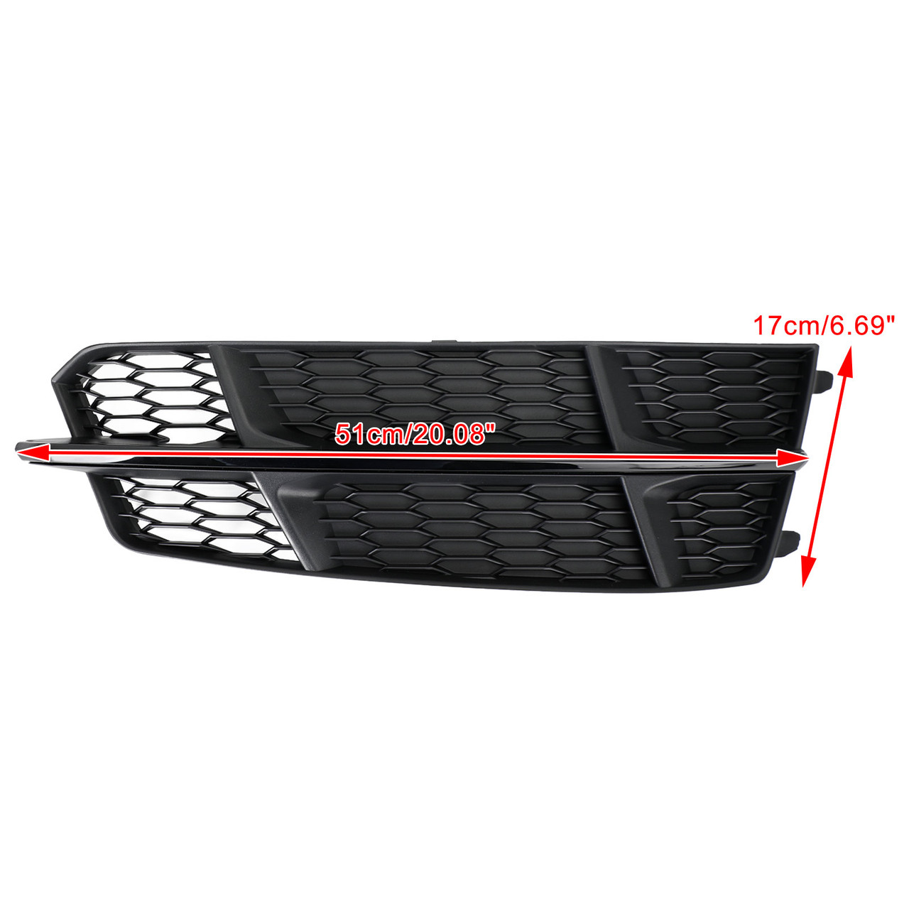 Front Bumper Lower Grille Grill Fit Audi A6 C7 S-Line 2016-2018 Matt Black