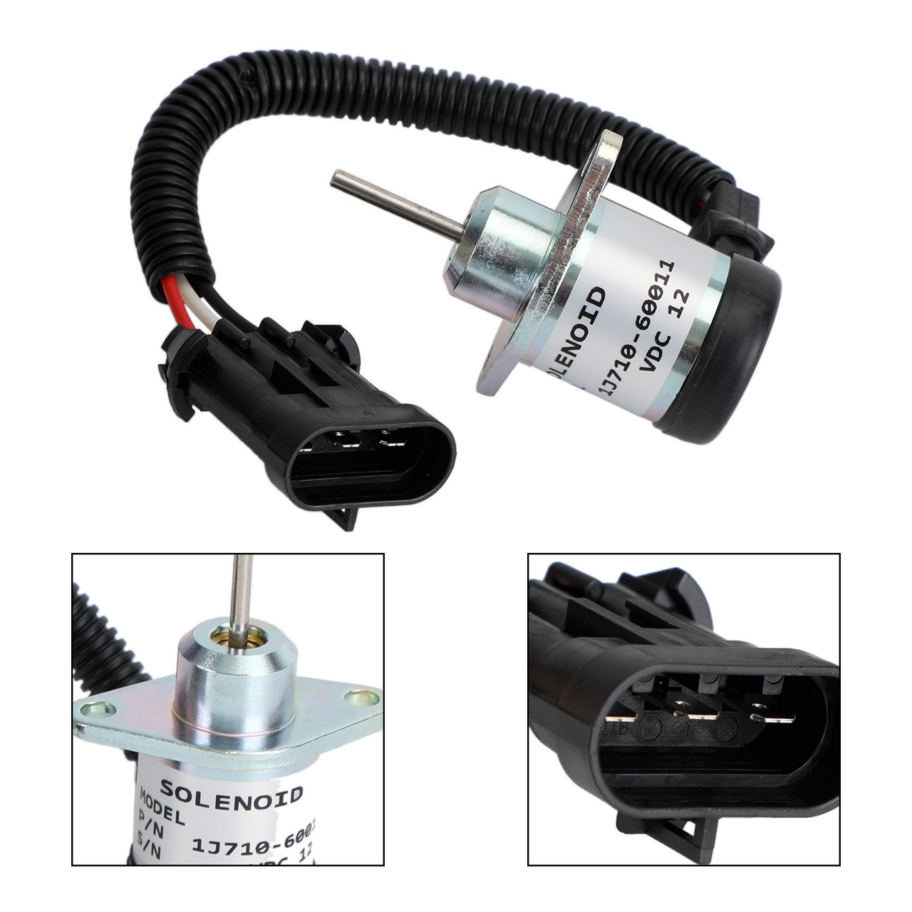 1J710-60011 Fuel Shut Off Solenoid For Kubota Engine V2607 - Mad