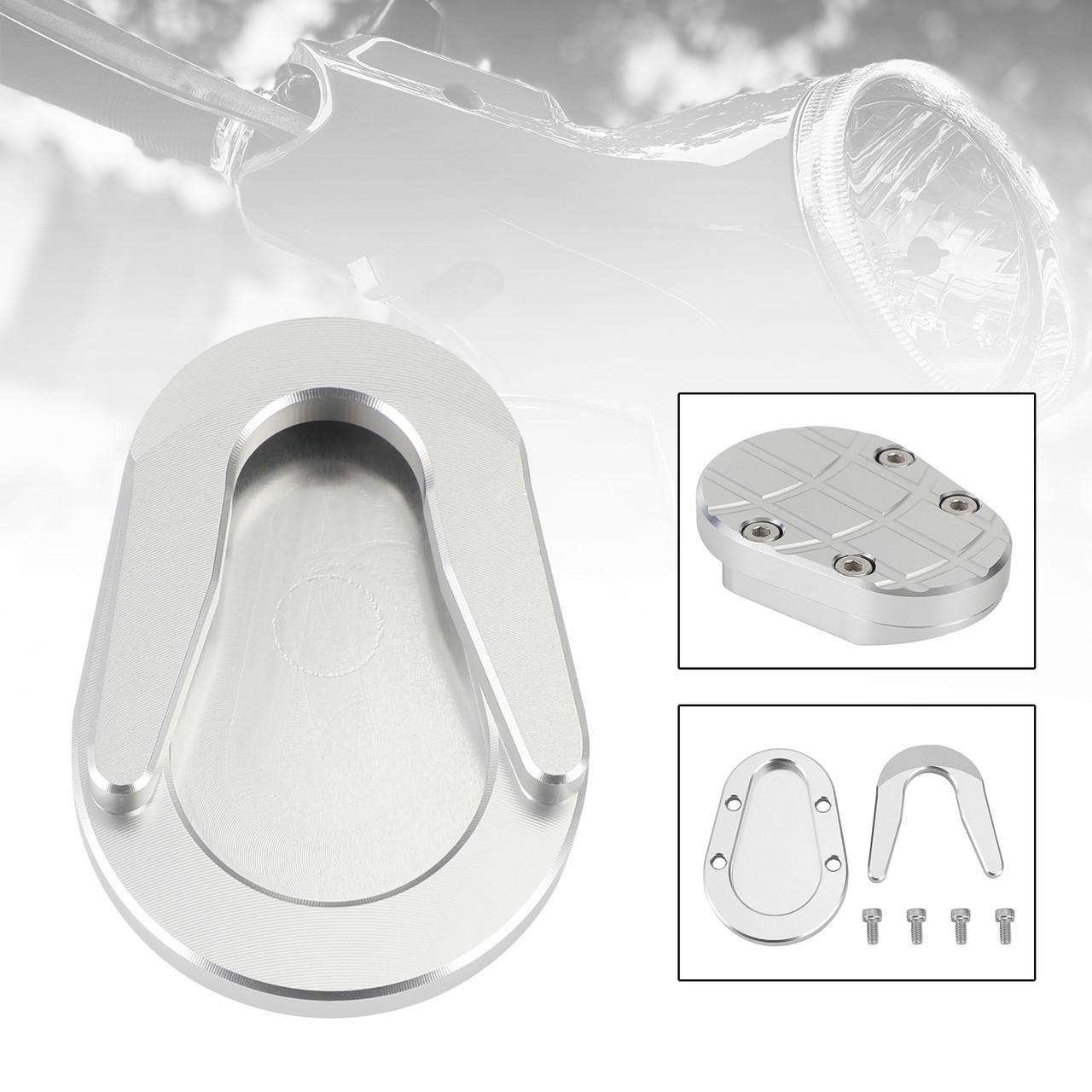 Kickstand Enlarge Plate Pad fit for Vespa Sprint Primavera 150 2013?2020 Silver