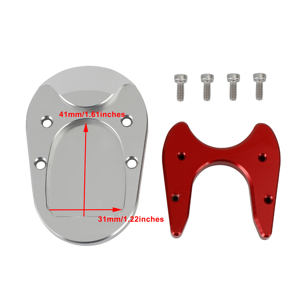 Kickstand Enlarge Plate Pad fit for Vespa GTS300 2013?2020 Red