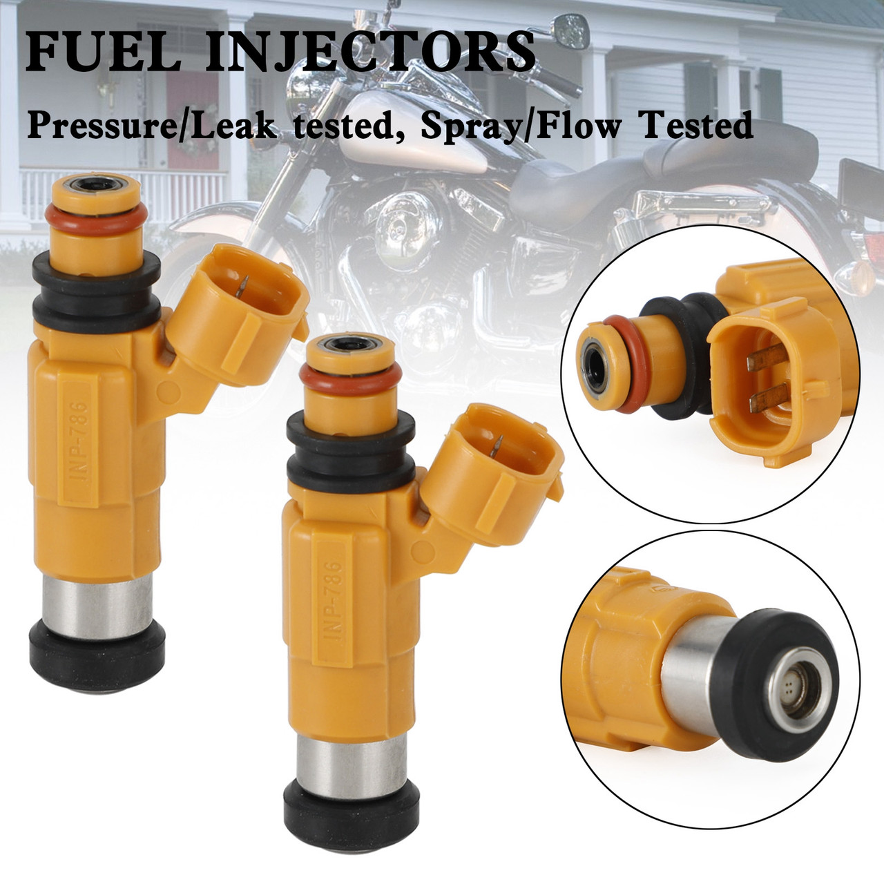 2-Pack Fuel Injectors For Kawasaki (Fits Ninja 650/ZX14/Vulcan 900