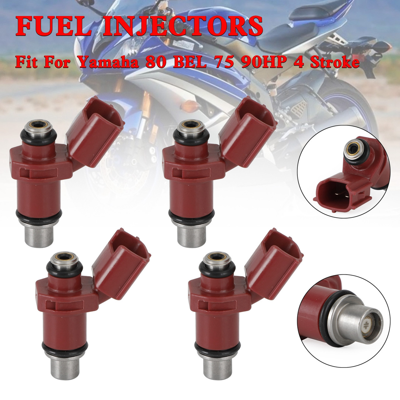 4PCS Fuel Injector 160CC 6D8-13761-00-00 For Yamaha Outboard 80BEL 75-90HP 4 Stroke