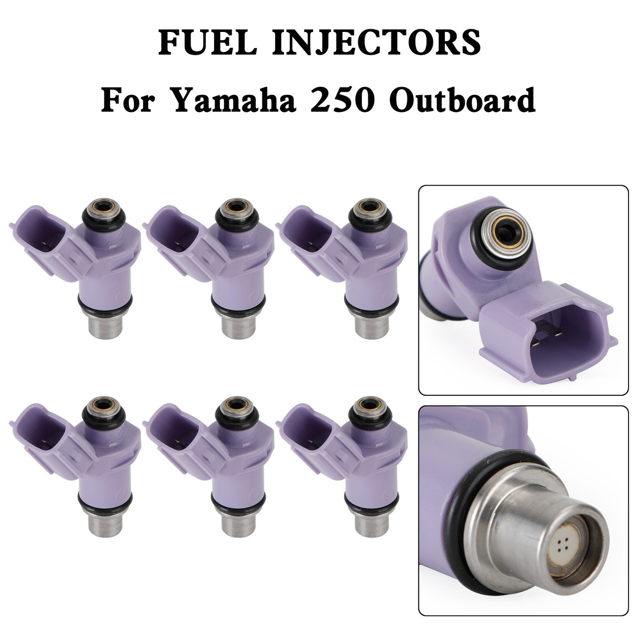 6PCS Fuel Injectors 6P2-13761-10-00 Fit For Yamaha 250 Outboard