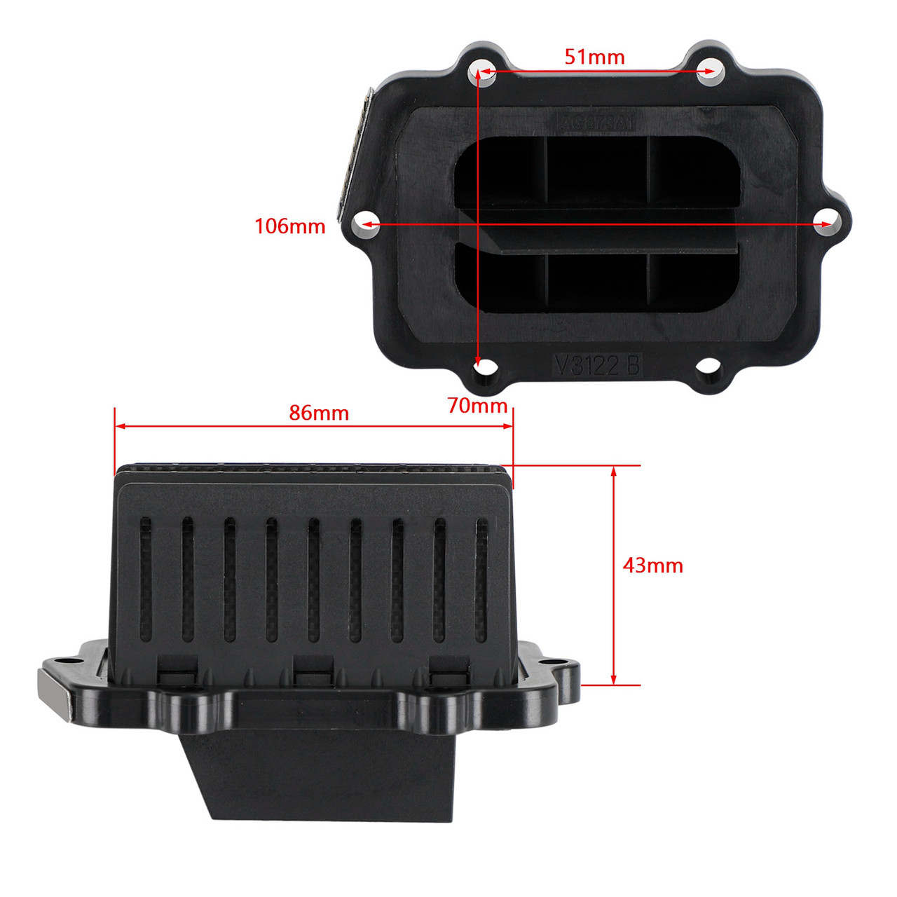 V3127R-873A-2 Reed Valve Adapter Kit For Ski-Doo GSX 600 E-TEC HO SDI