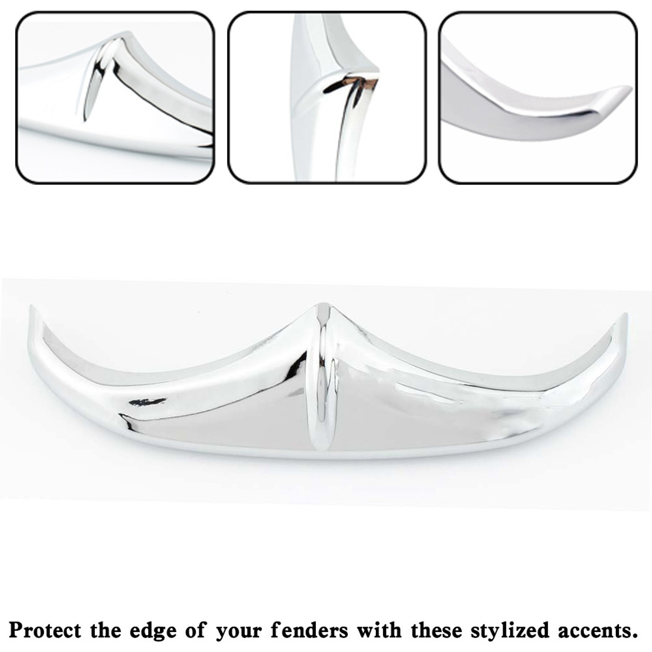 Front Fender Leading Edge Tip Trim Accent Chrome For Touring FLHX FLTR