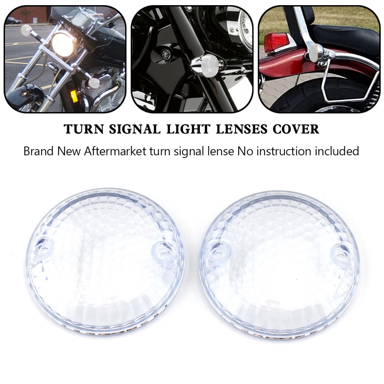 Turn Signal Light Lens Cover For Suzuki Cruisers Intruder 1400 VX800 Clear