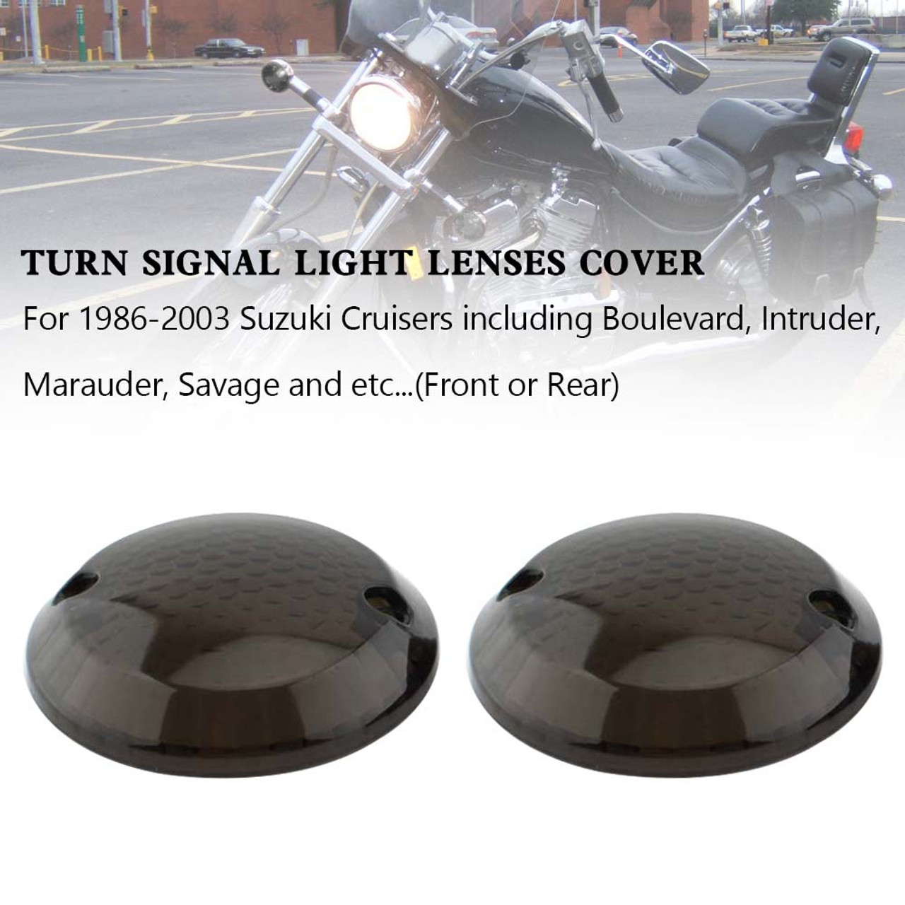 Turn Signal Light Lens Cover For Suzuki Cruisers Intruder 1400 VX800 Smoke