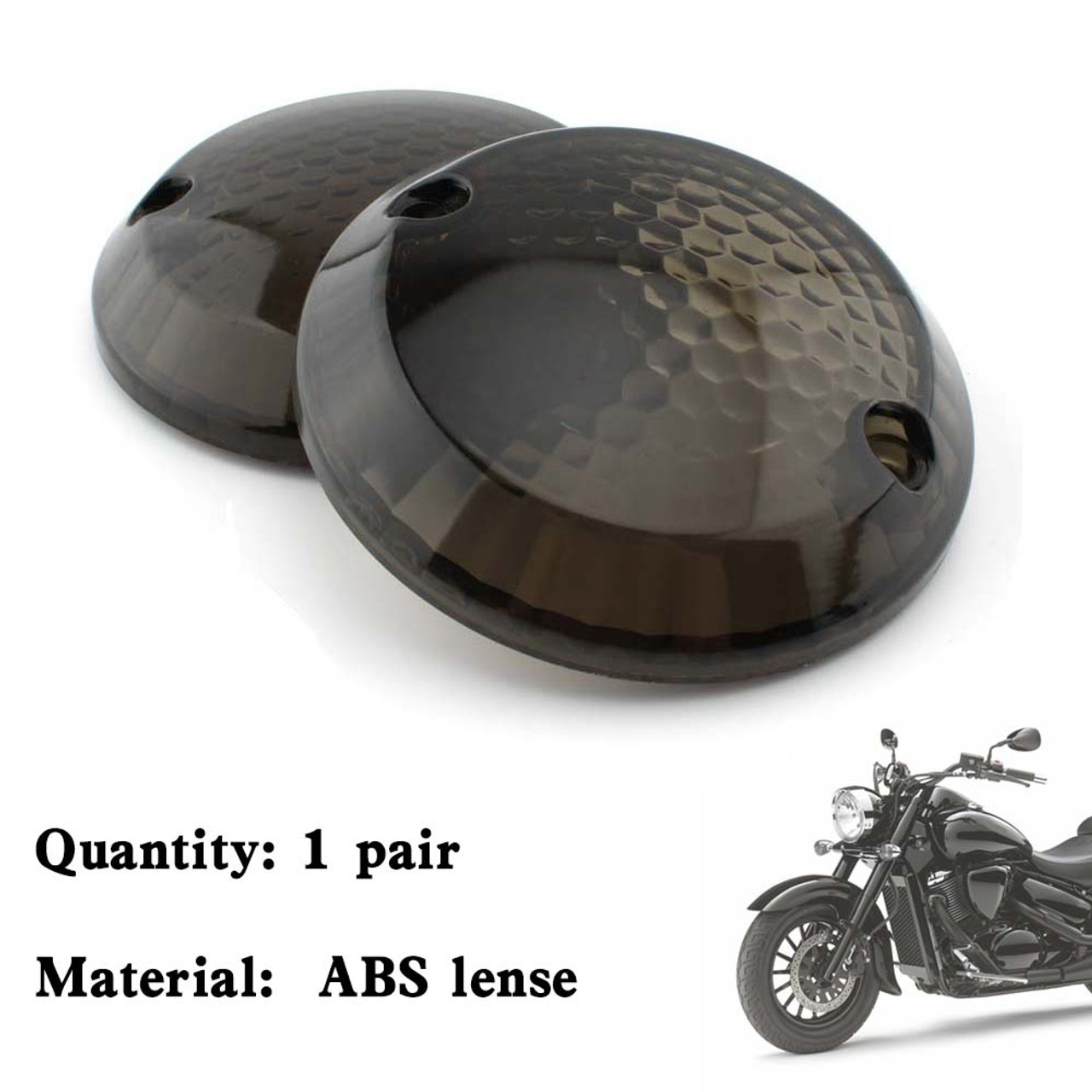 Turn Signal Light Lens Cover For Suzuki Cruisers Intruder 1400 VX800 Smoke