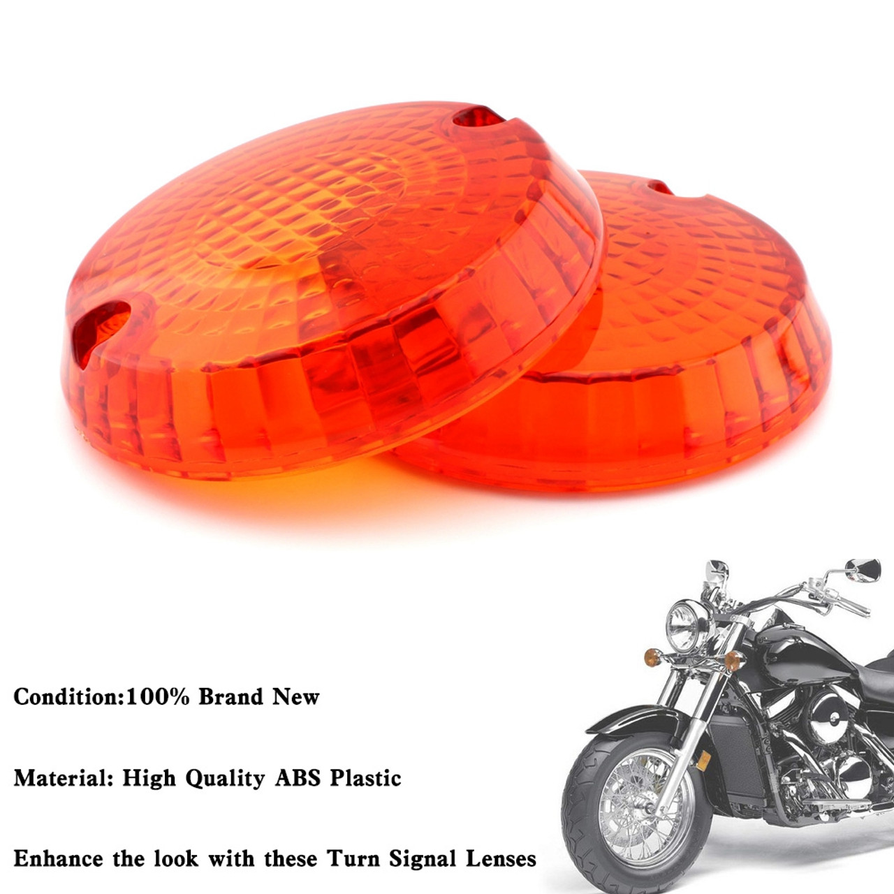 Turn Signals Indicators Lens Cover For Yamaha Kawasaki Vulcan 1500 VN Amber