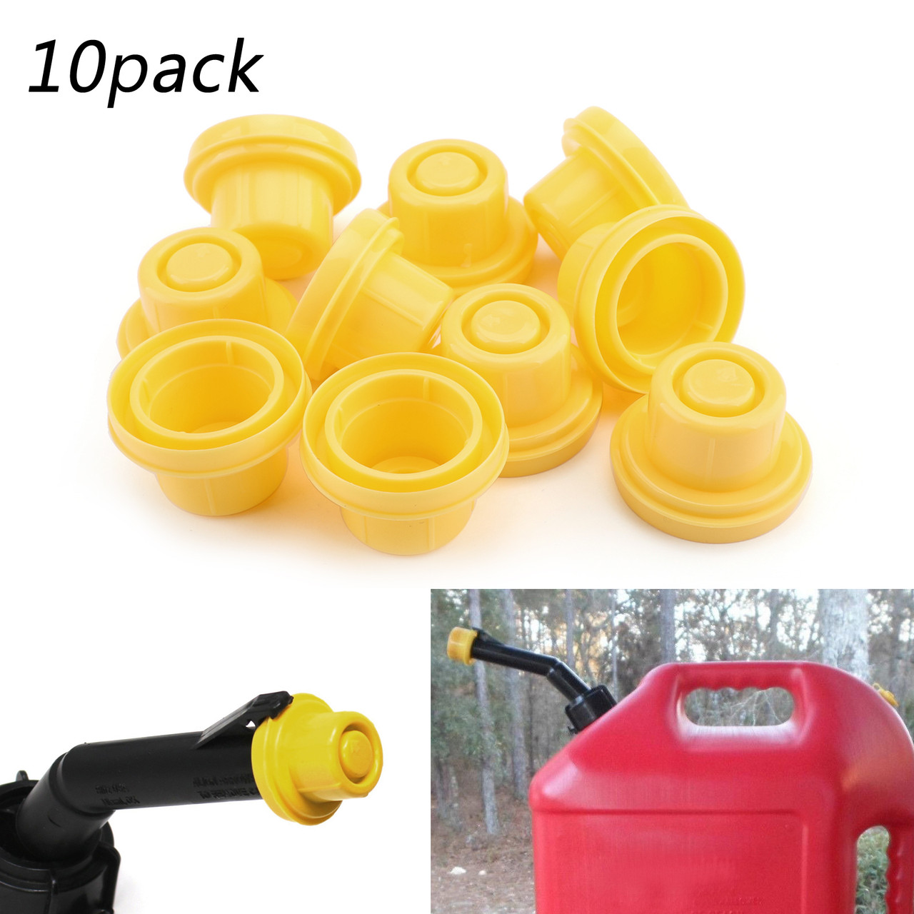 10x Yellow Spout Cap fits BLITZ self-venting gas can spouts 900302