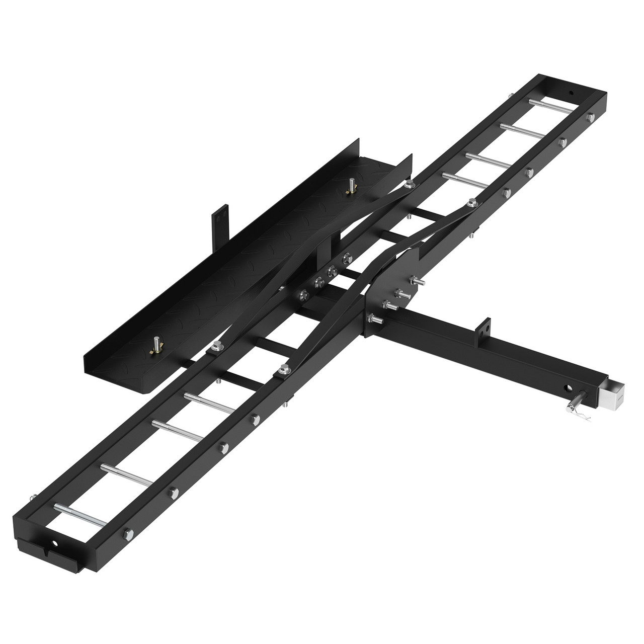 Black Motorcycle Scooter DirtBike Carrier Hauler Hitch Mount Rack Ramp Anti Tilt