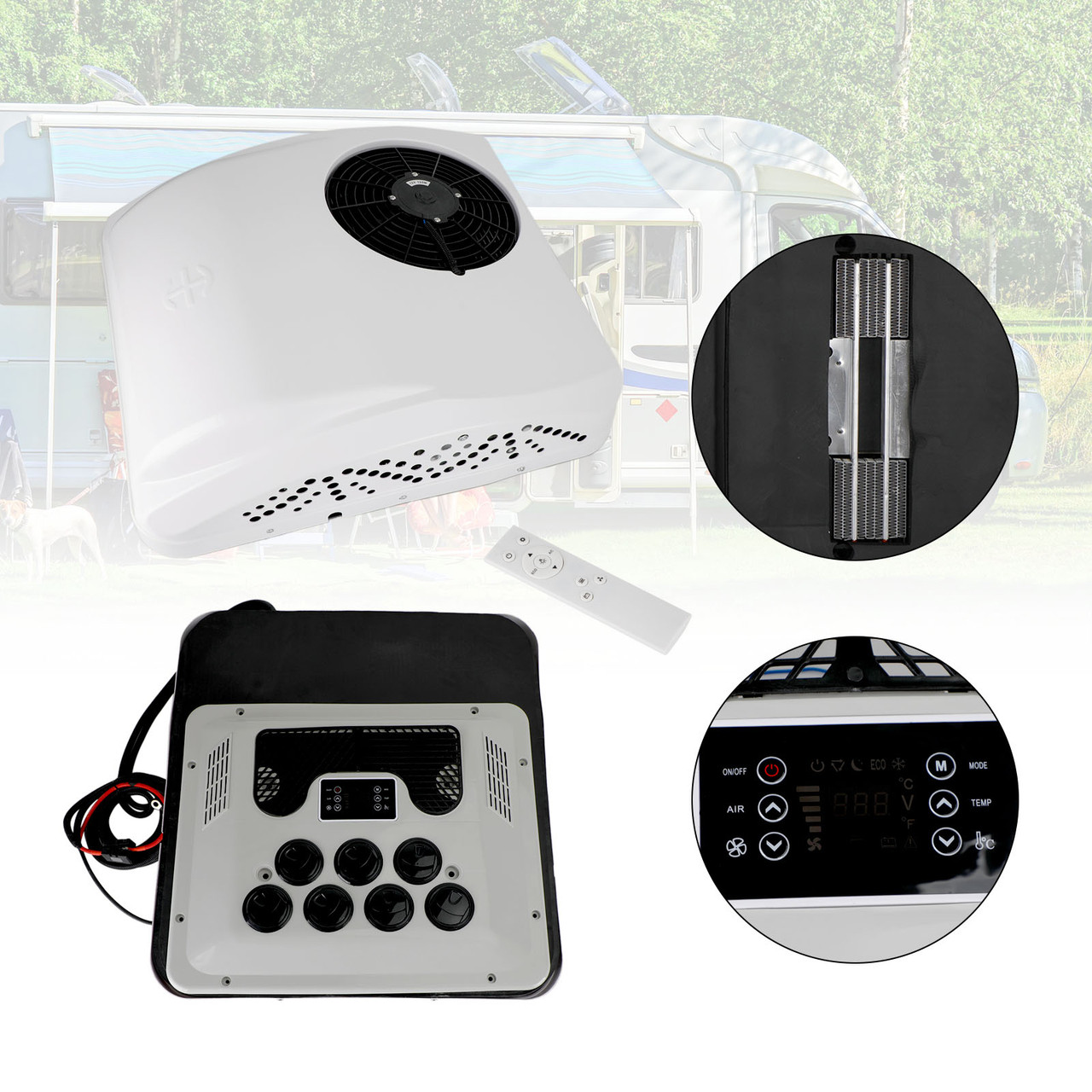 RV Air Conditioner Heat Pump Camper NonDucted Rooftop AC Unit Heater