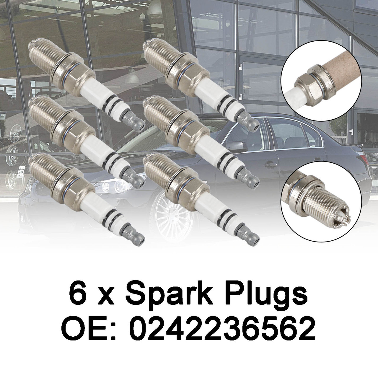 6x Spark Plugs 0242236562 for BMW E36 E46 323i 325i 323i 328i 330i E39