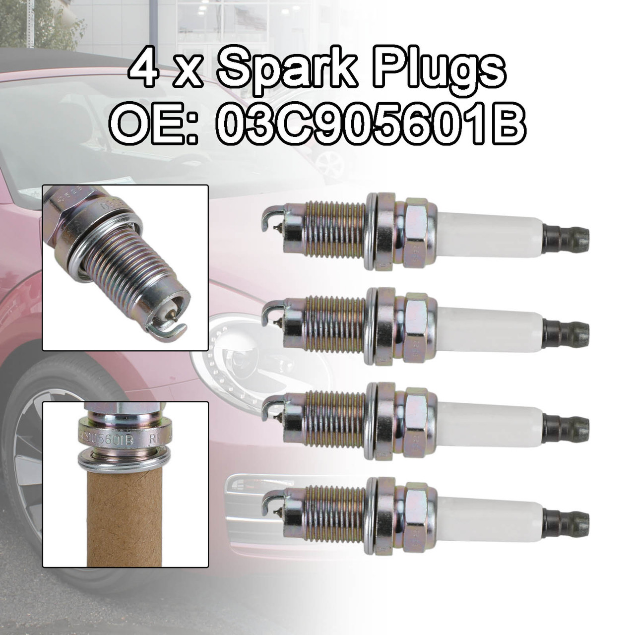 4x Spark Plugs 03C905601B 03F905600 101905626 for VW Golf Plus 5M 1.2 1.4