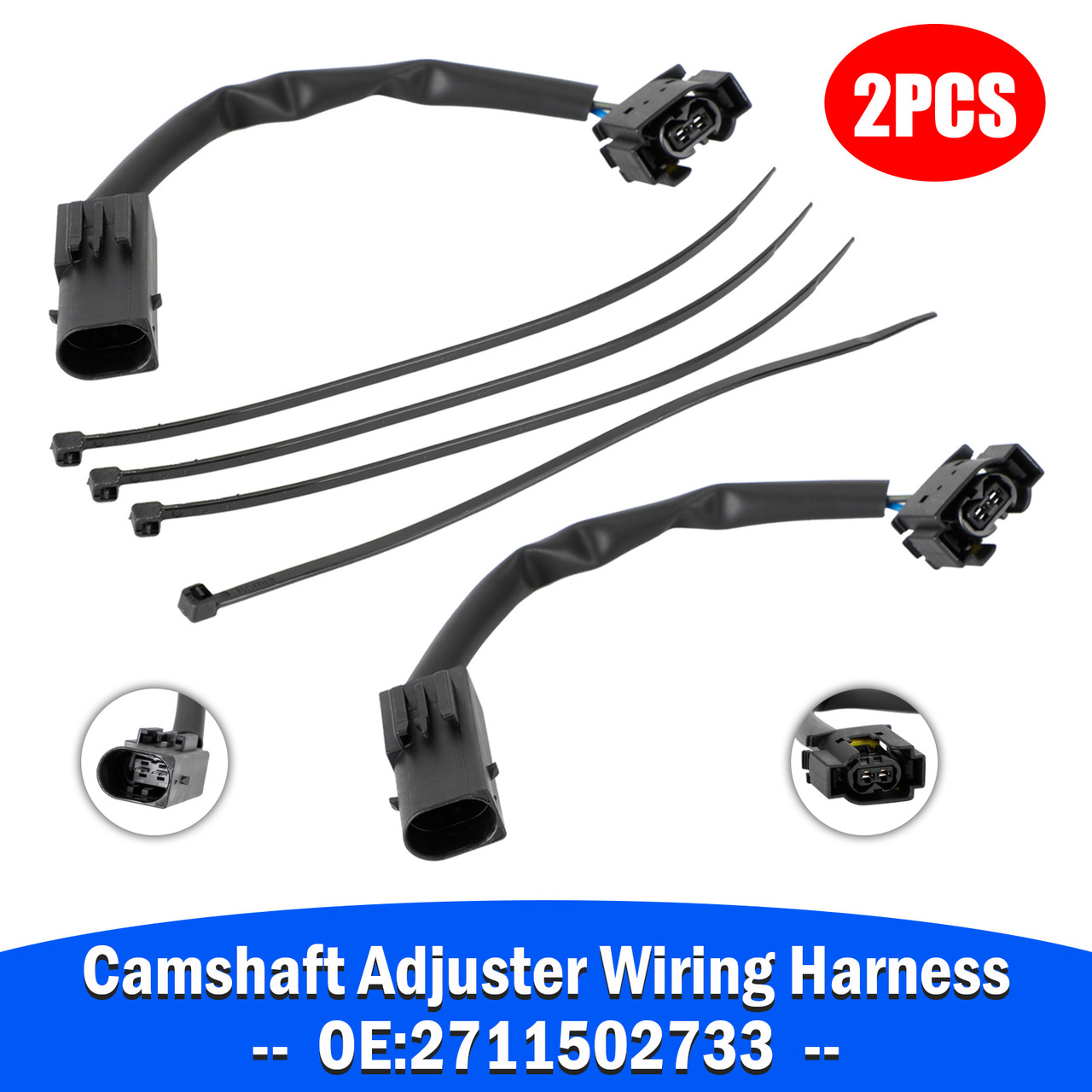 2PCS Camshaft Adjuster Wiring Harness 2711502733 for Mercedes C230 W203 M271