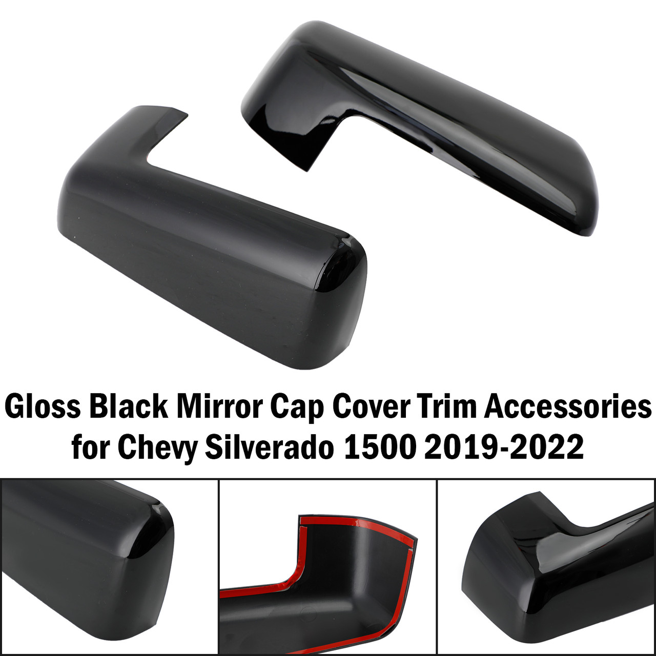 Gloss Black Mirror Cap Cover Trim Accessories for Chevy Silverado Gloss Black Mirror Cap Cover Trim Accessories for Chevy Silverado