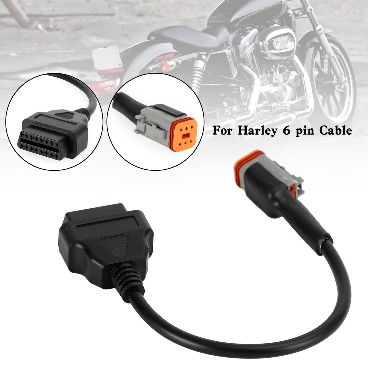 6 Pin to 16 Pin OBD2 Diagnostic Cables Adapter For Touring Electra Glides