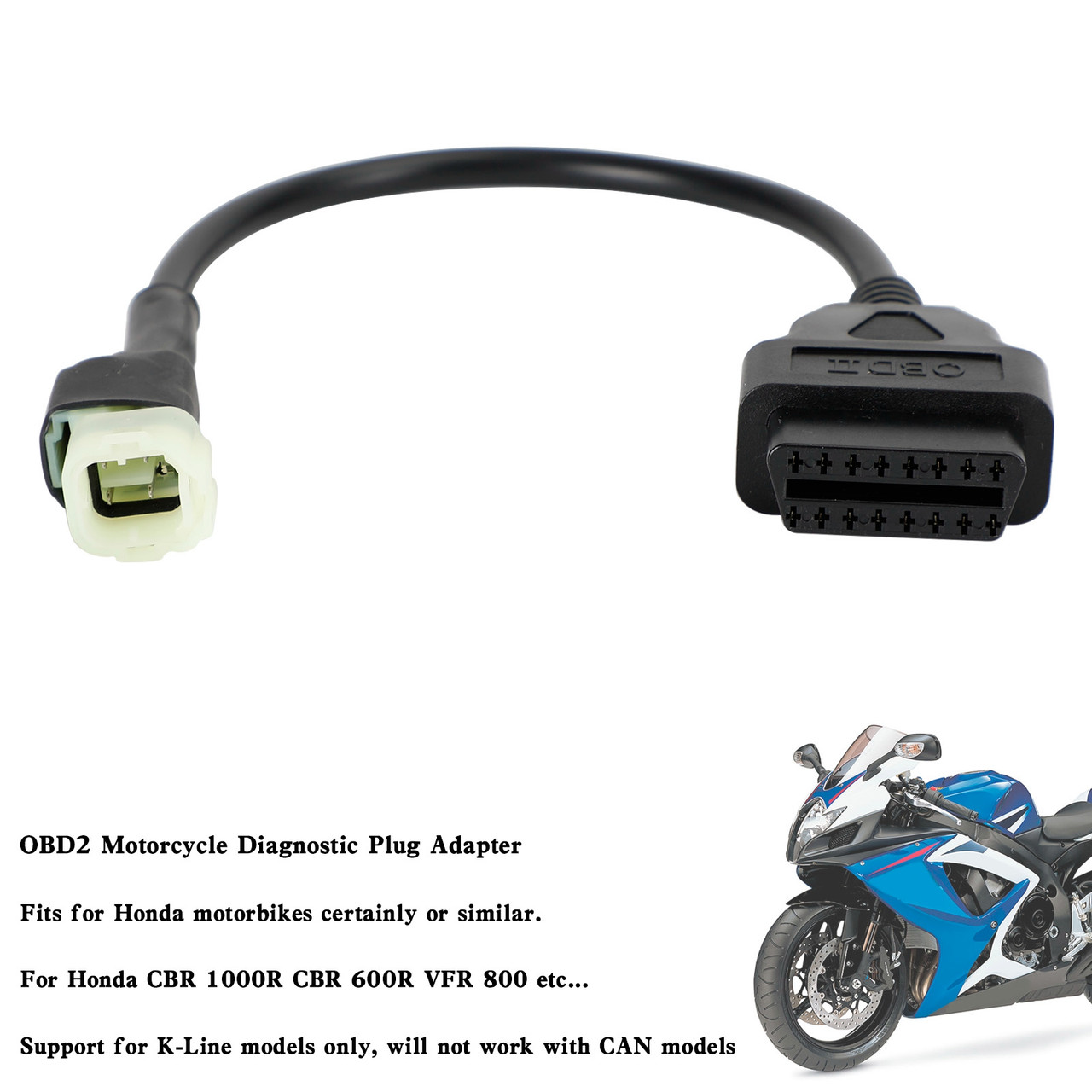 4 Pin to 16 Pin OBD2 Moto Diagnostic Adapter Cable for Honda CBR 1000R CBR 600R