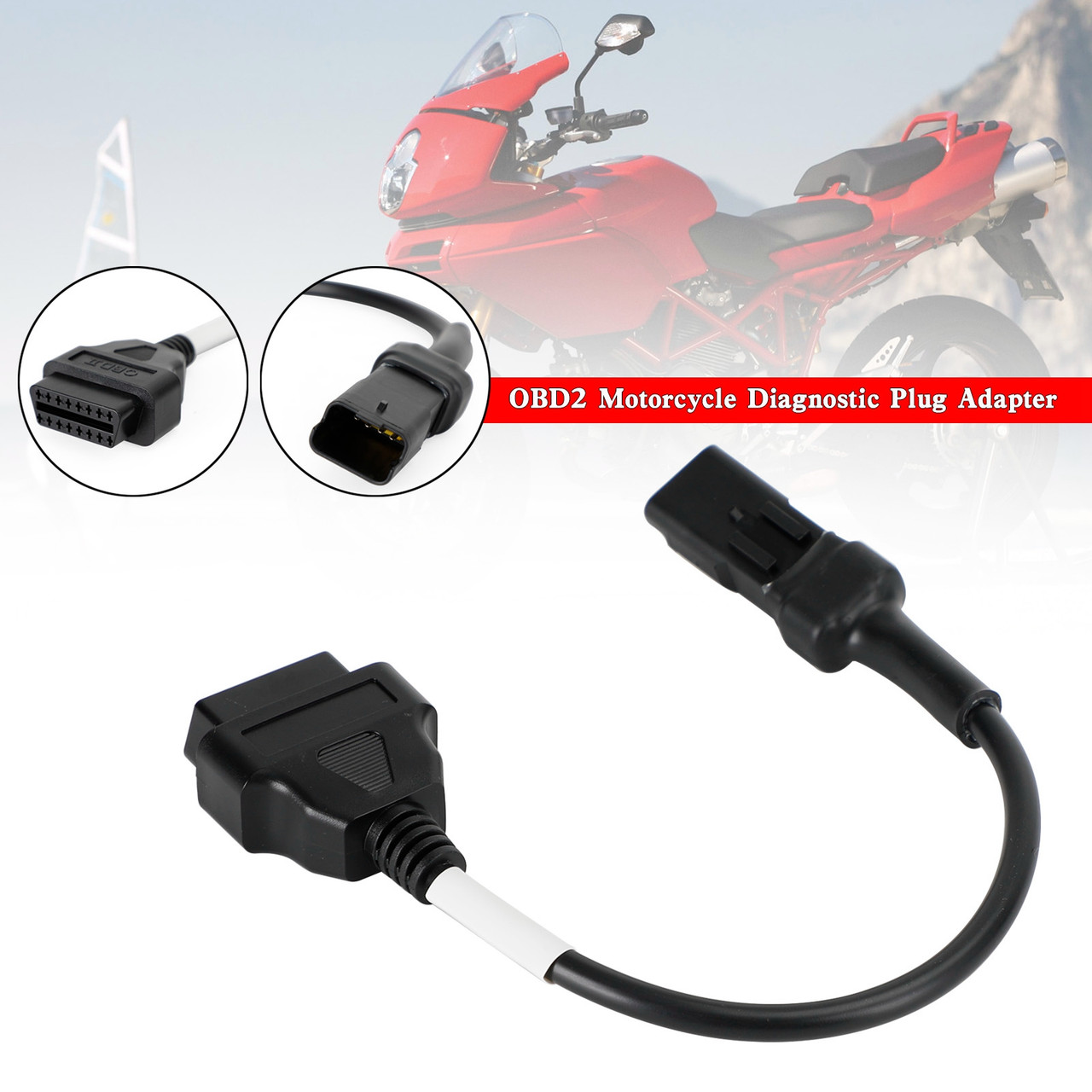 4 Pins to OBD2 Full Diagnosis Cable, Motorcycle 4Pin OBD