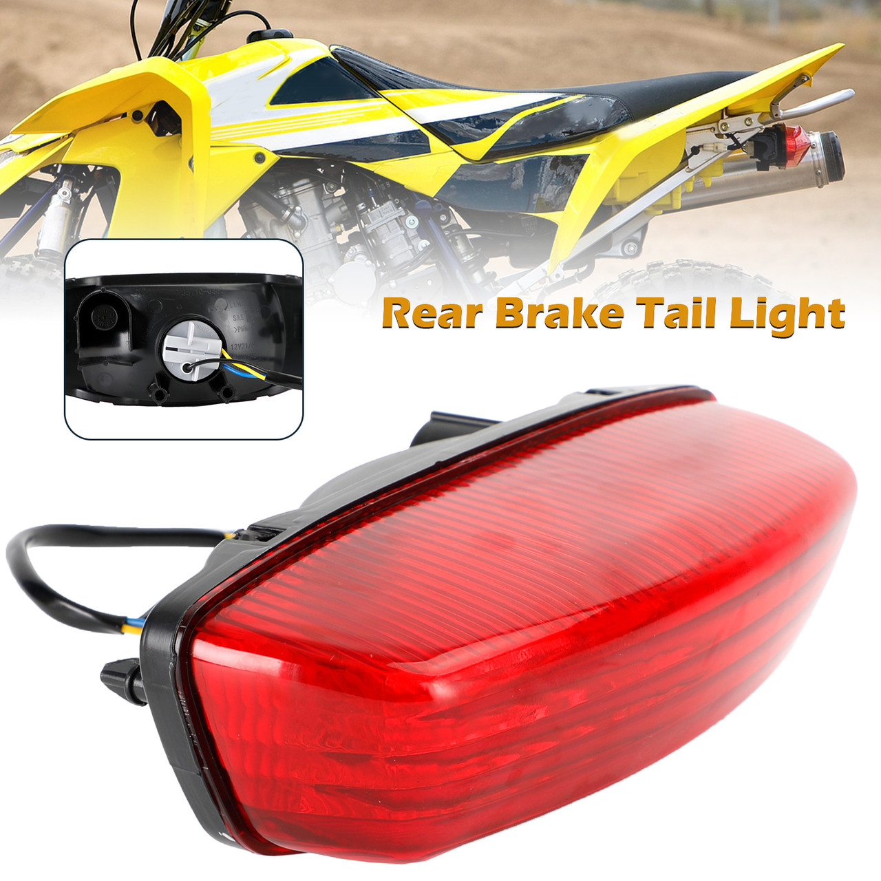 Rear Brake Tail Light Red Lens For Suzuki LTF 250 Ozark LT-Z250 LTZ 400 Z LT-F