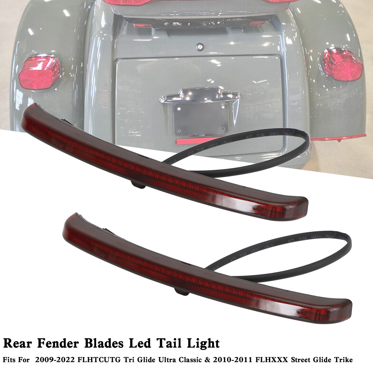 Rear Fender Blades Led Tail Light Fit For Touring Trike Glide 2009-2022