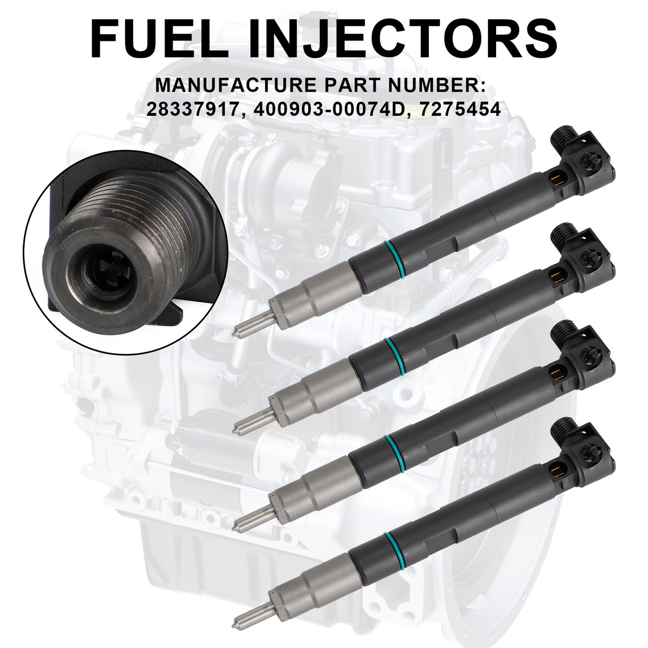 4PCS Fuel Injectors 400903-00074D fit Compact Track Loaders T450 T550 T590 T595 T630 28337917