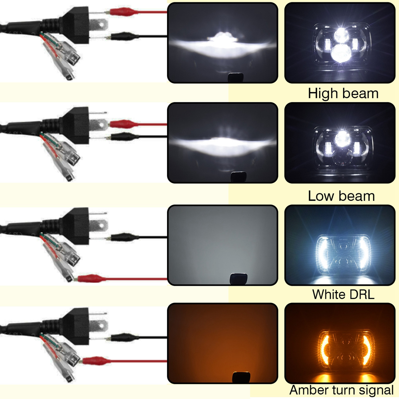 5X7" 7x6" Rectangle LED Headlight DRL Projector For Toyota Nissan Pickup Truck 5X7" 7x6" Rectangle LED Headlight DRL Projector For Toyota Nissan Pickup Truck