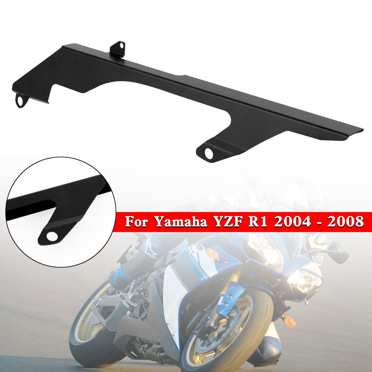 Rear Sprocket Chain Guard Protector Cover For Yamaha YZF R1 2004-2008 Black