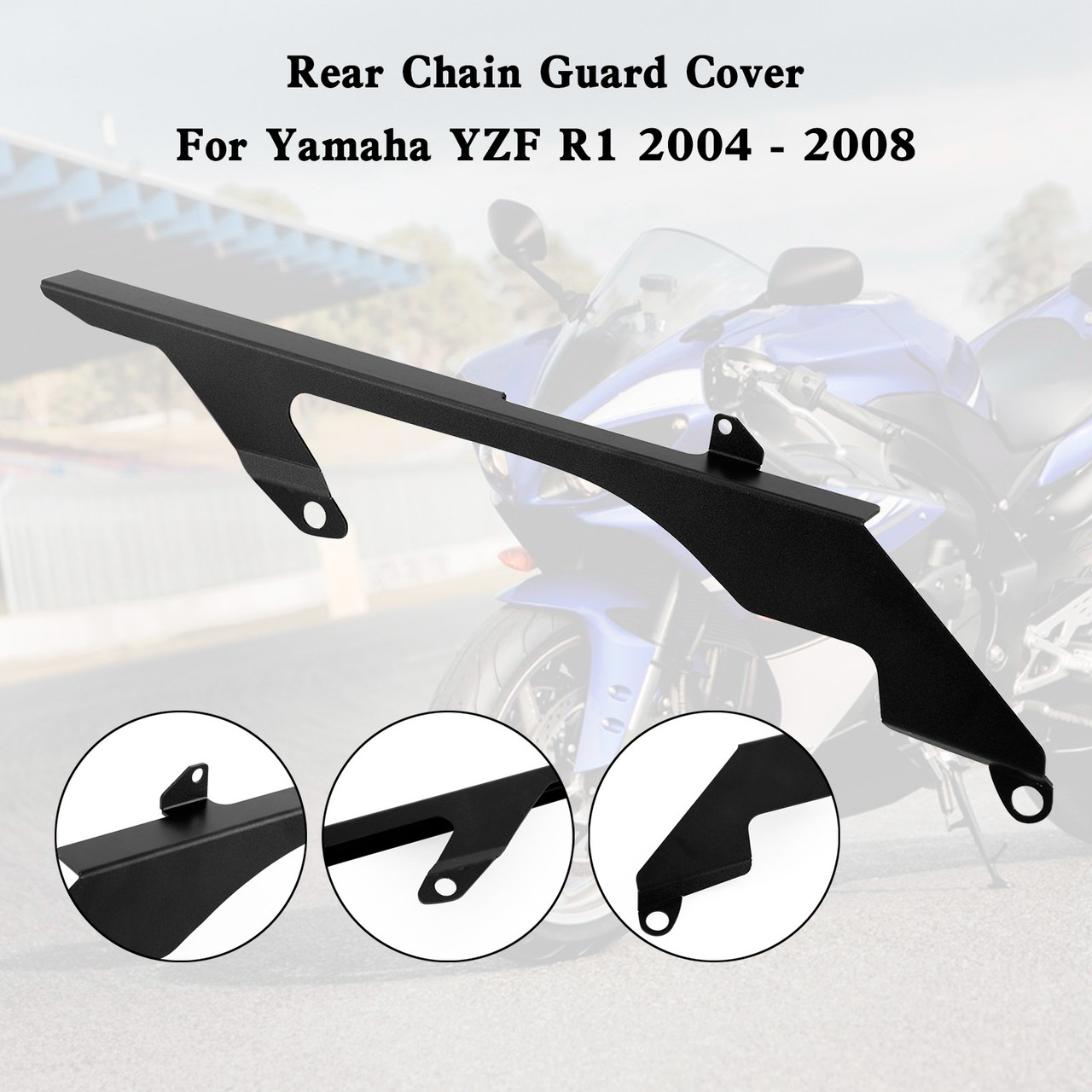 Rear Sprocket Chain Guard Protector Cover For Yamaha YZF R1 2004-2008 Black