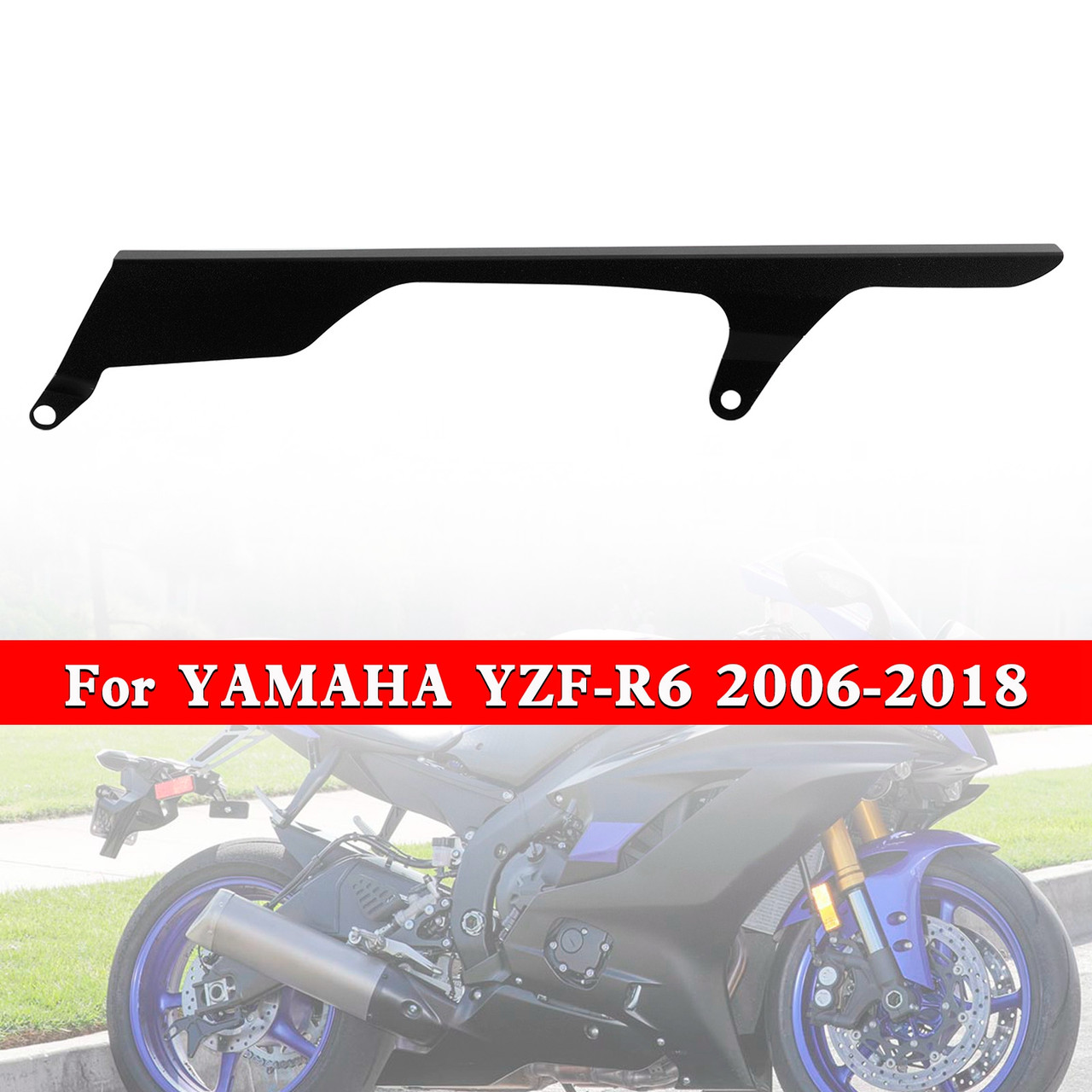 Rear Sprocket Chain Guard Protector Cover For YAMAHA YZF R6 2006-2018 Black