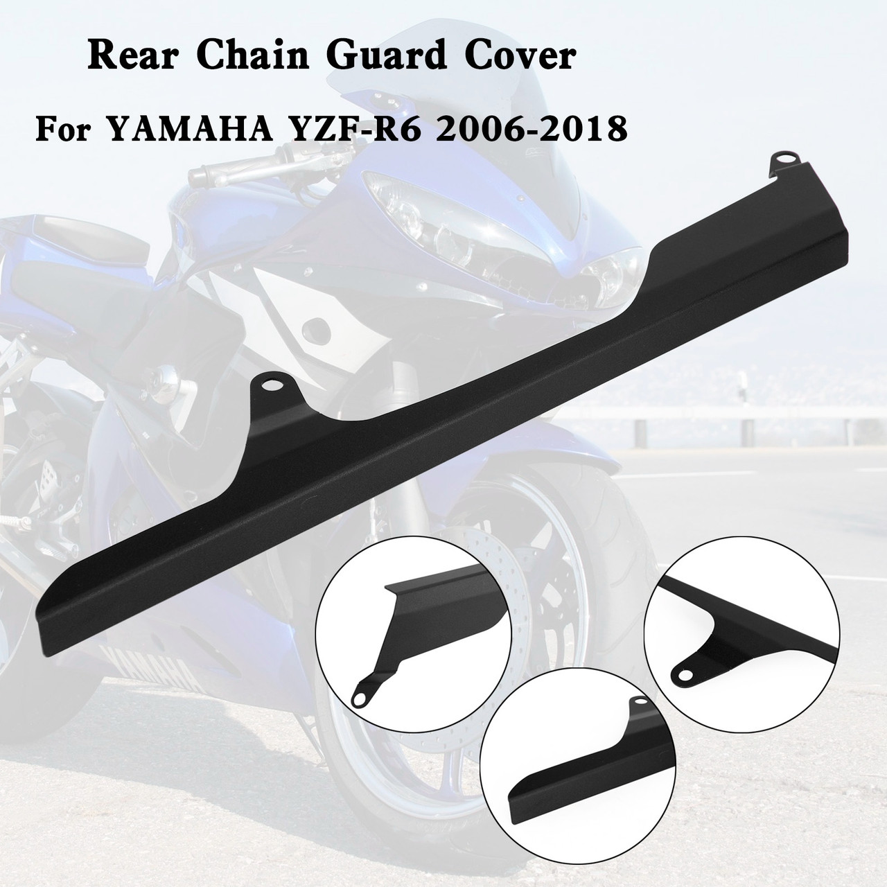 Rear Sprocket Chain Guard Protector Cover For YAMAHA YZF R6 2006-2018 Black