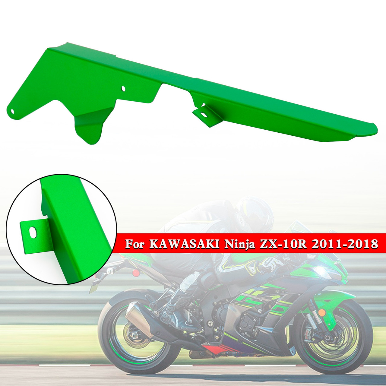 Sprocket Chain Guard Protector Cover For KAWASAKI ZX-10R 2011-2018 Green