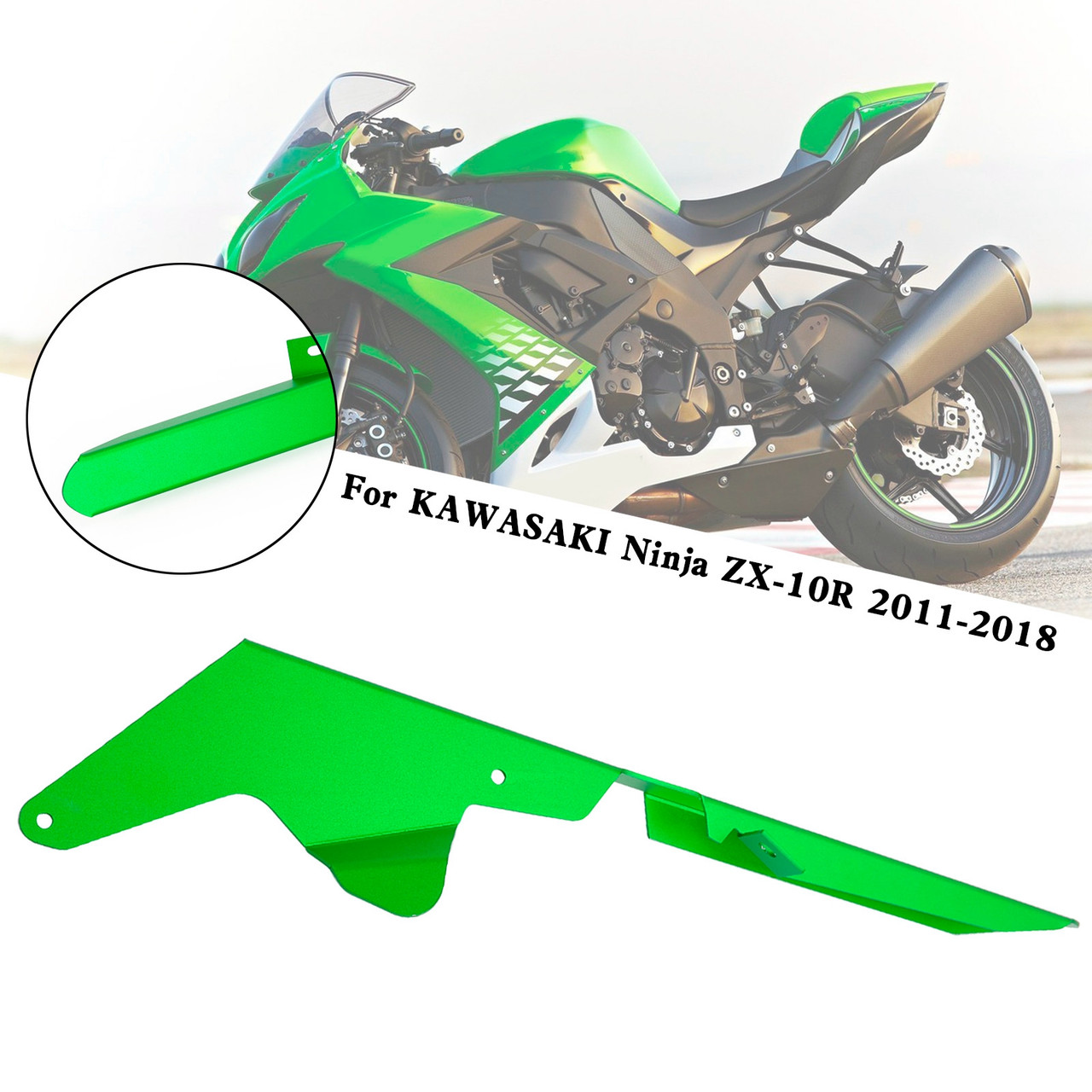 Sprocket Chain Guard Protector Cover For KAWASAKI ZX-10R 2011-2018 Green