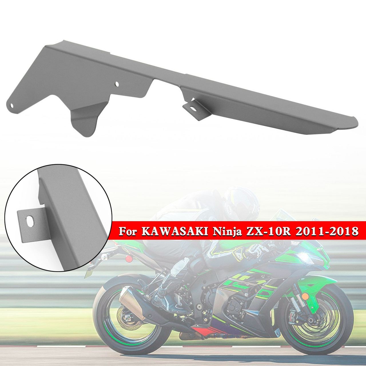 Sprocket Chain Guard Protector Cover For KAWASAKI ZX-10R 2011-2018 TI