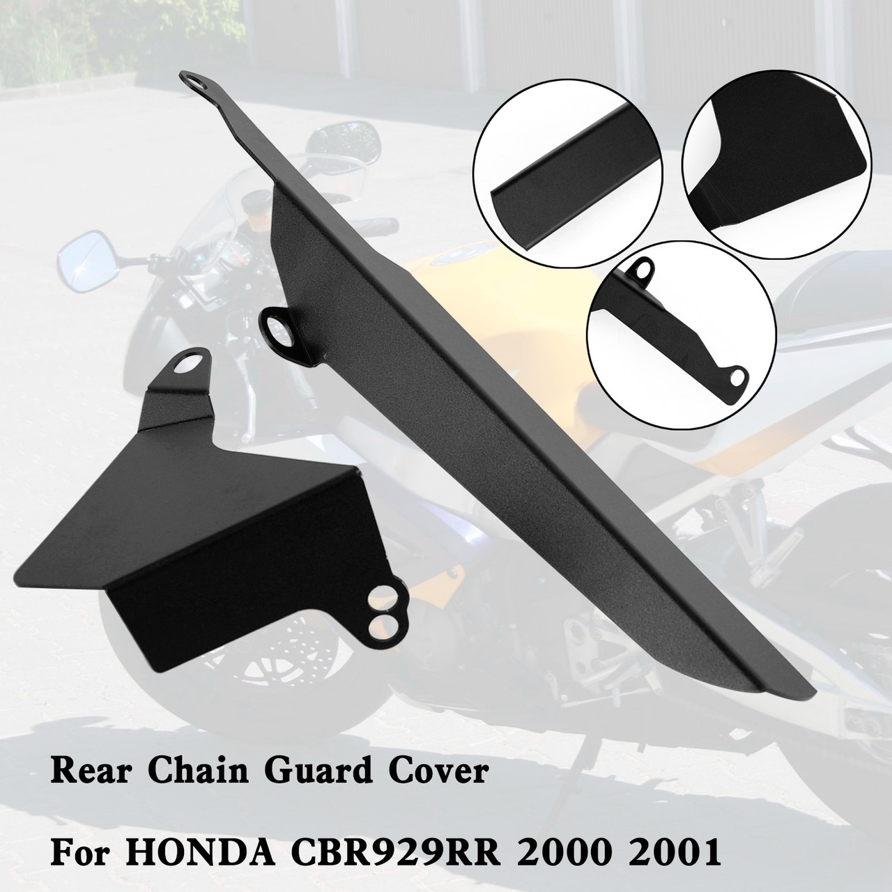 Rear Sprocket Chain Guard Protector Cover For HONDA CBR929RR 2000-2001 Black