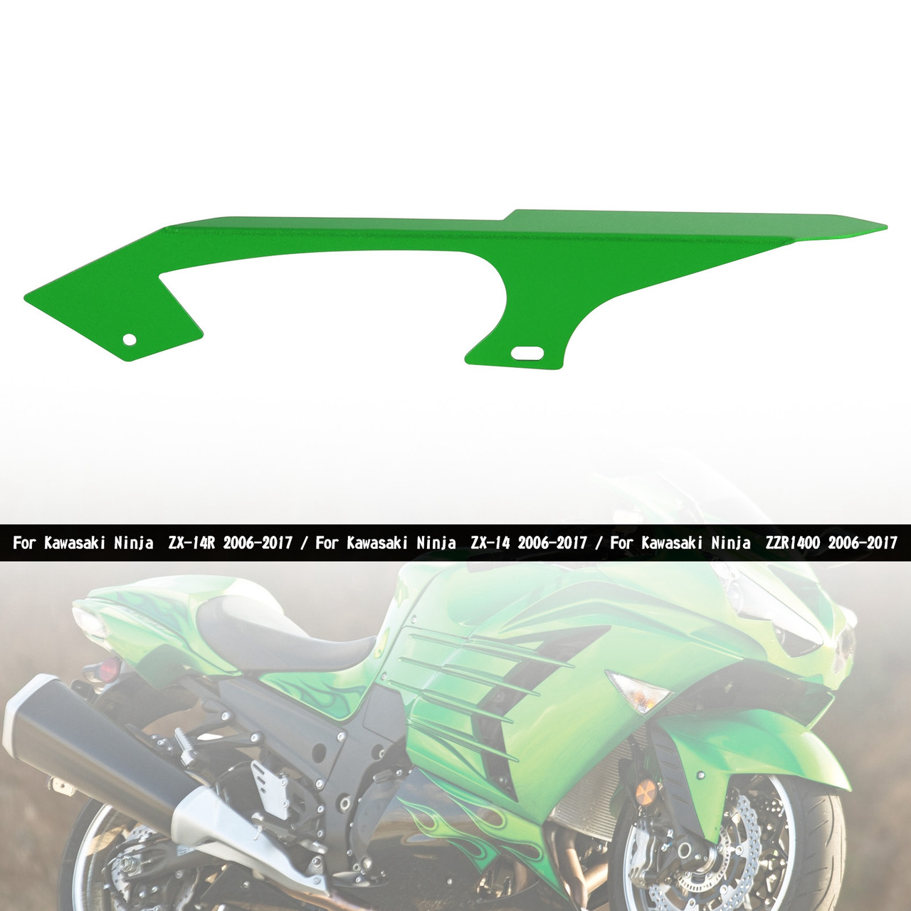 Sprocket Chain Guard Cover For Kawasaki Ninja ZZR1400 ZX14 ZX14R 2006-2017 Green