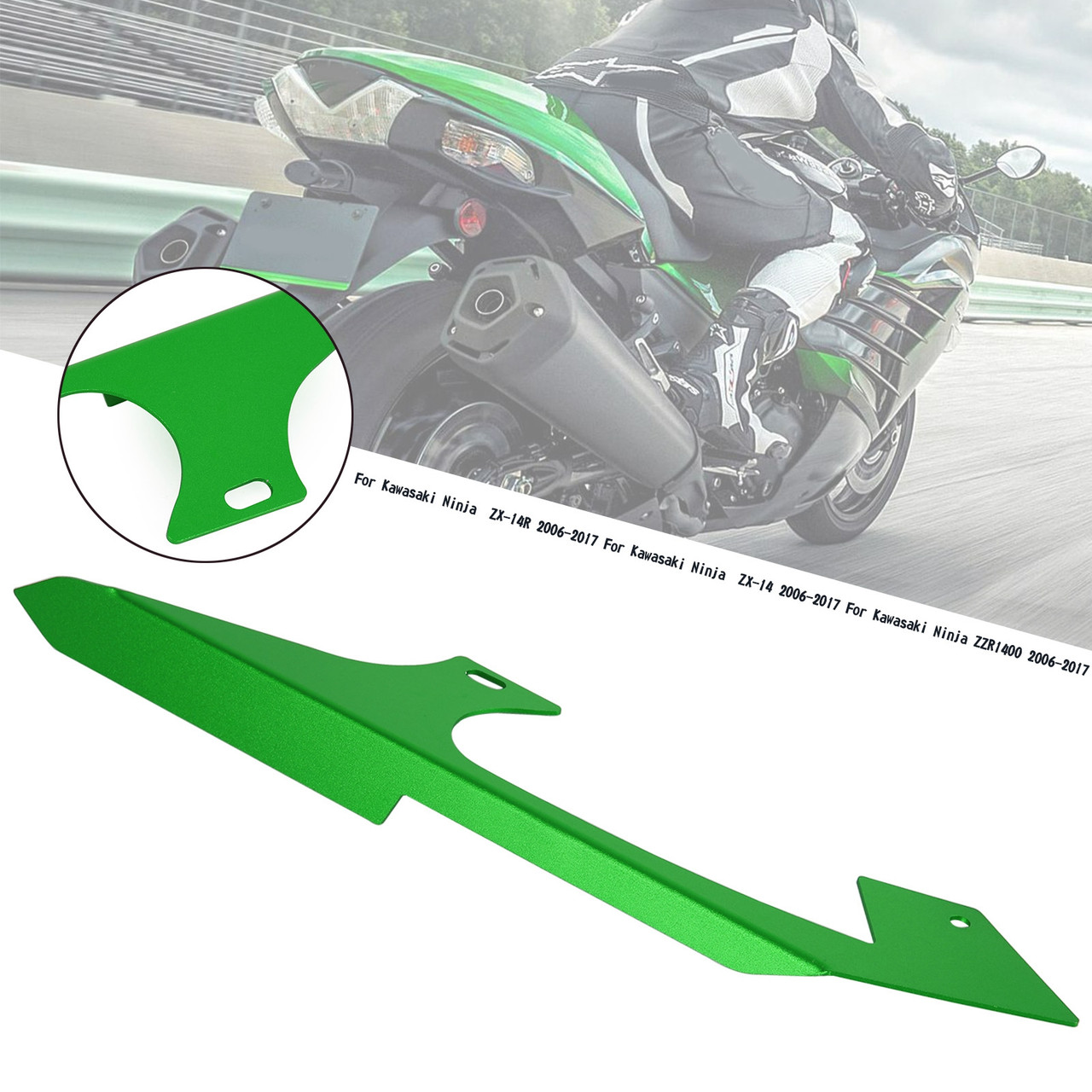 Sprocket Chain Guard Cover For Kawasaki Ninja ZZR1400 ZX14 ZX14R 2006-2017 Green