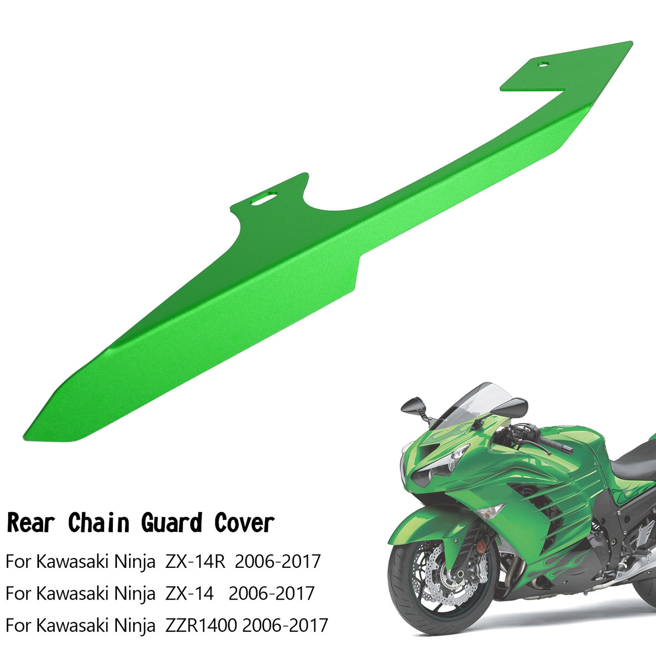 Sprocket Chain Guard Cover For Kawasaki Ninja ZZR1400 ZX14 ZX14R 2006-2017 Green